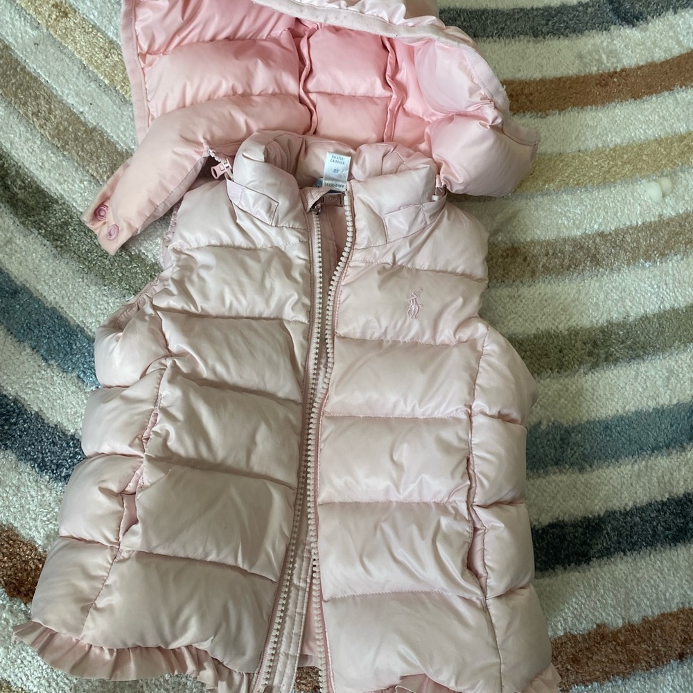 Pink Puffer Vest with Hood